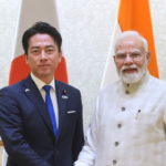 Prime Minister Narendra Modi welcoming Japan Defence Minister Shinjiro Koizumi during a bilateral meeting in New Delhi, 2026